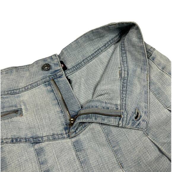 Zoey Beth Skirt Light Wash Denim Zip Fly Y2K Pleated Mini Jean Skirt Women's S - Picture 7 of 11